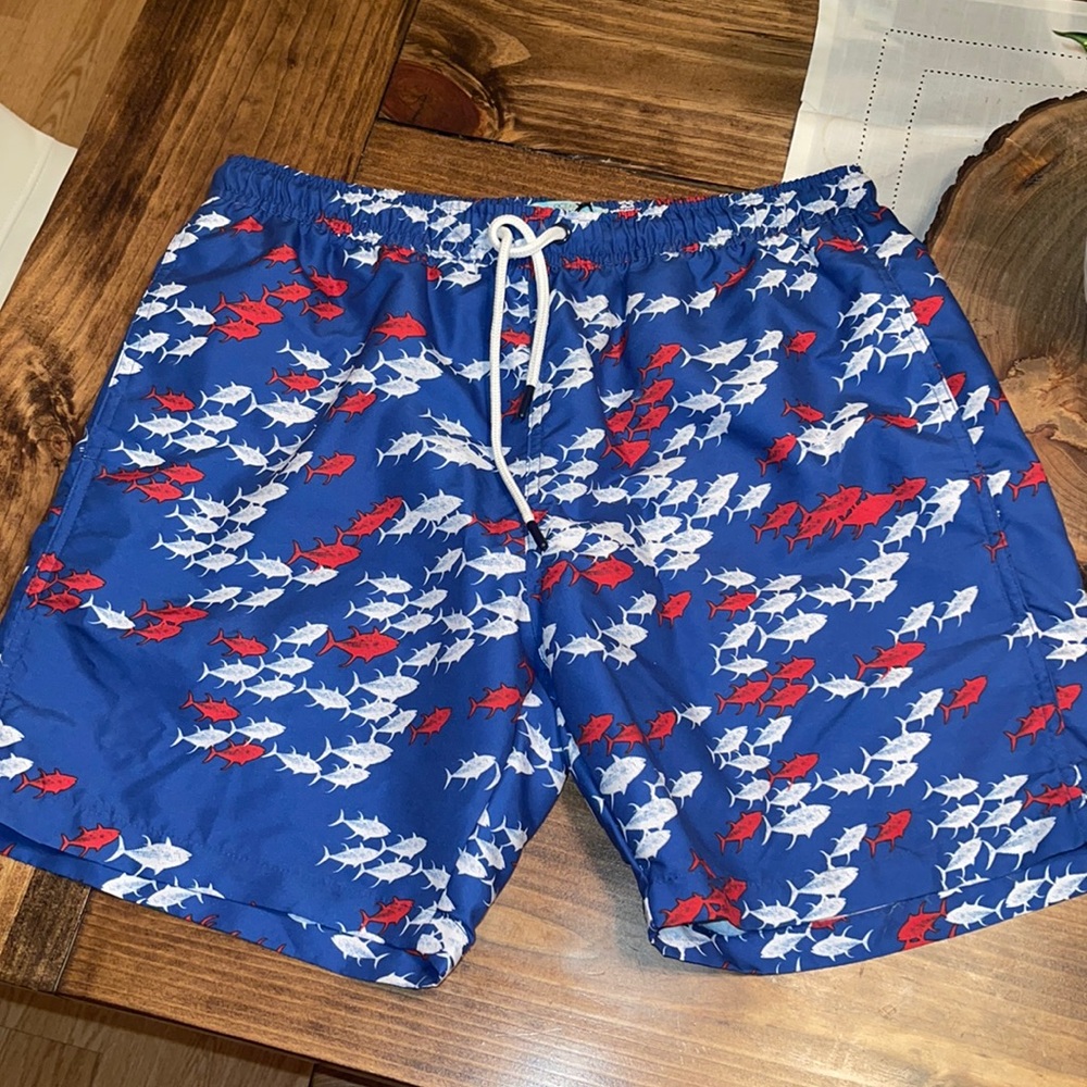Ocean+Coast Men’s Shark Swim Trunks Sz M